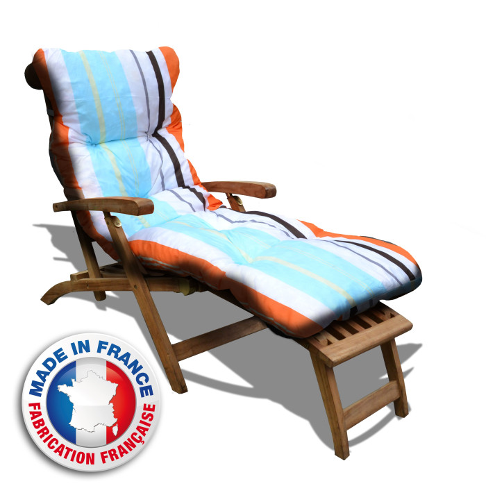 COUSSIN BAIN DE SOLEIL lignes orange bleu pas cher FABRIQUE EN FRANCE COUSSIN BAIN DE SOLEIL lignes orange bleu pas cher FABRIQUE EN FRANCE