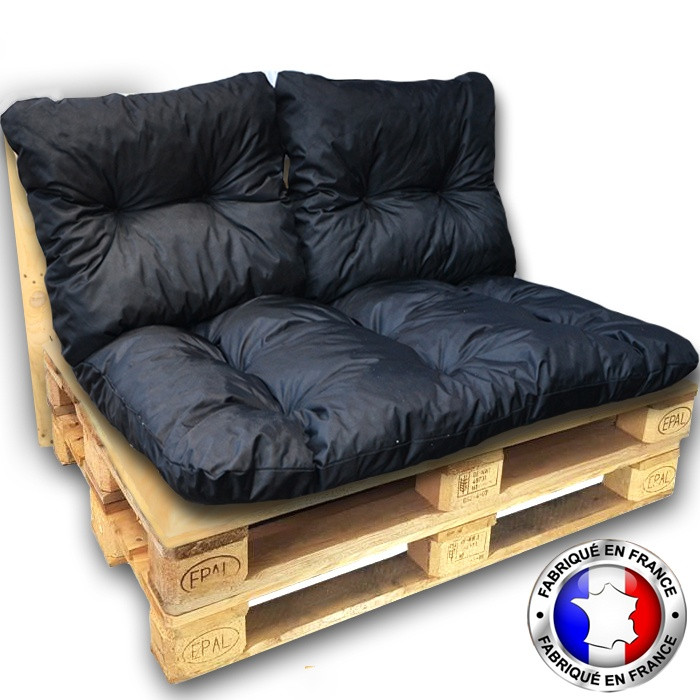 KIT COUSSINS PALETTE OUTDOOR anthracite 1 assise+2 dossiers 120*80 cm KIT COUSSINS PALETTE OUTDOOR anthracite 1 assise+2 dossiers 120*80 cm