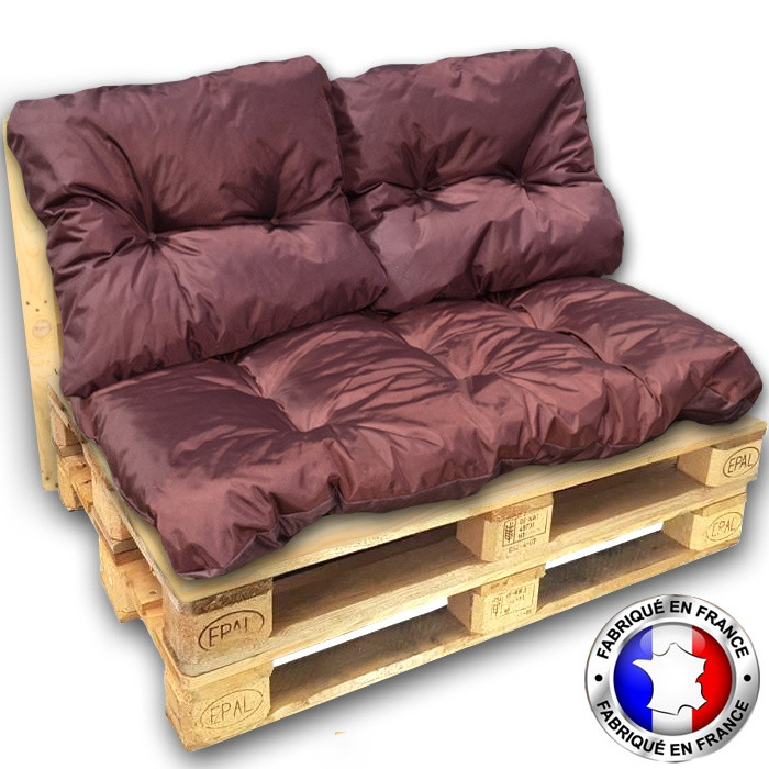 KIT COUSSINS PALETTE OUTDOOR complet 1 assise+3 dossiers 120*80 cm KIT COUSSINS PALETTE OUTDOOR complet 1 assise+3 dossiers 120*80 cm