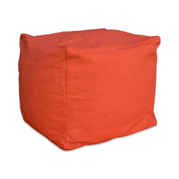 pouf carré orange cube pouf carré orange cube